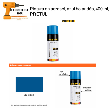 Pintura en aerosol, azul holandés, 400 ml, PRETUL (27178)